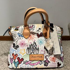 Dooney & Bourke White Multicolor Disney Sketch Satchel
